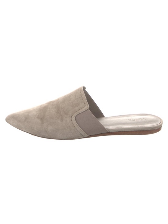 Vince Shoes - Vince Taupe Suede Pointed Slip-On Mule